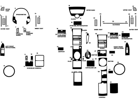 infiniti g35 2003-2004 (coupe) Dash Kit Diagram