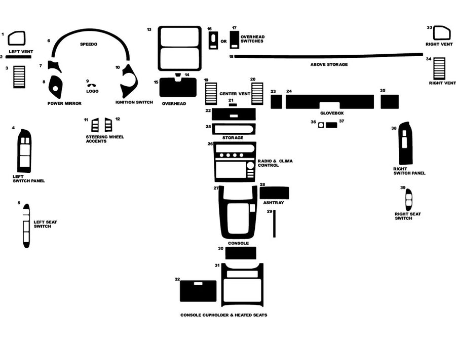 infiniti g35 2005-2006 (coupe) Dash Kit Diagram