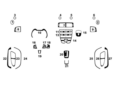 jaguar xk 2007-2015 Dash Kit Diagram