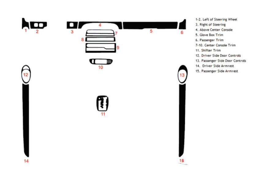 jaguar xk-series 2000-2006 Dash Kit Diagram