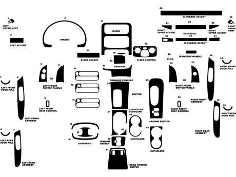 jeep liberty 2002-2007 Dash Kit Diagram