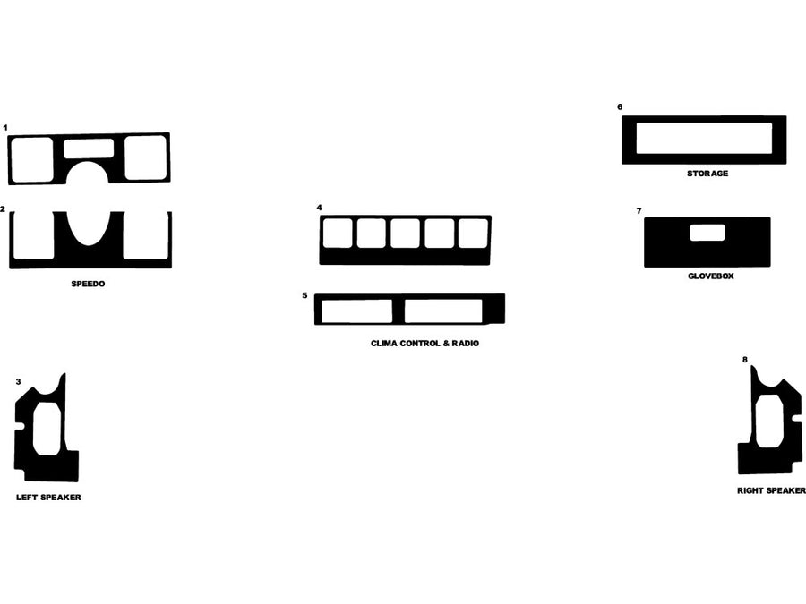 jeep wrangler 1991-1996 Dash Kit Diagram