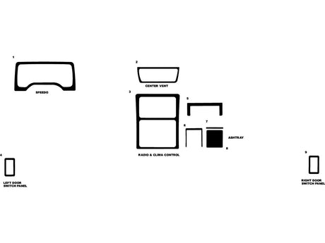 jeep wrangler 1997-2002 Dash Kit Diagram