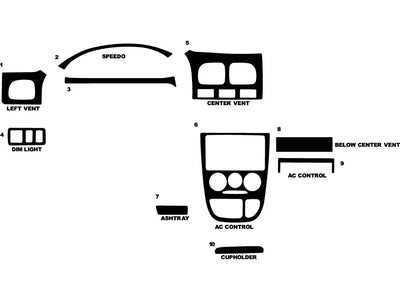 kia rio 2001-2002 Dash Kit Diagram