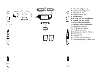kia rio 2012-2017 Dash Kit Diagram