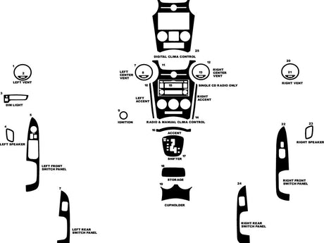 kia rondo 2007-2010 Dash Kit Diagram