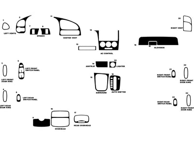 kia spectra 2002-2004 Dash Kit Diagram