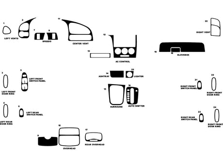 kia spectra 2002-2004 Dash Kit Diagram