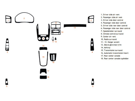 kia spectra 2007-2009 Dash Kit Diagram