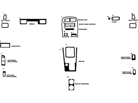 kia sportage 1995-1997 Dash Kit Diagram