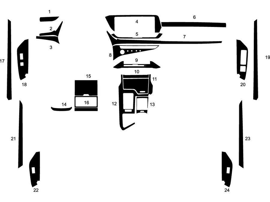 lexus es 2020-2025 Dash Kit Diagram