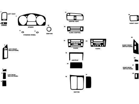 lexus gs 2001-2005 Dash Kit Diagram