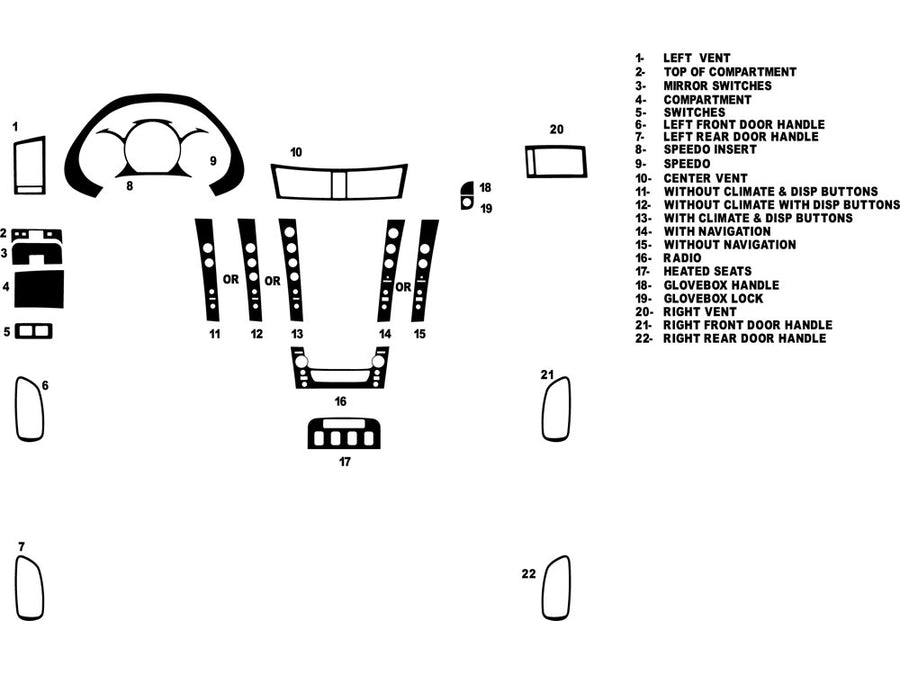 lexus gs 2006-2011 Dash Kit Diagram
