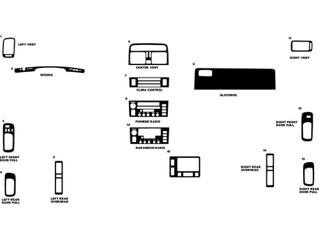 lexus ls 1995-1997 Dash Kit Diagram