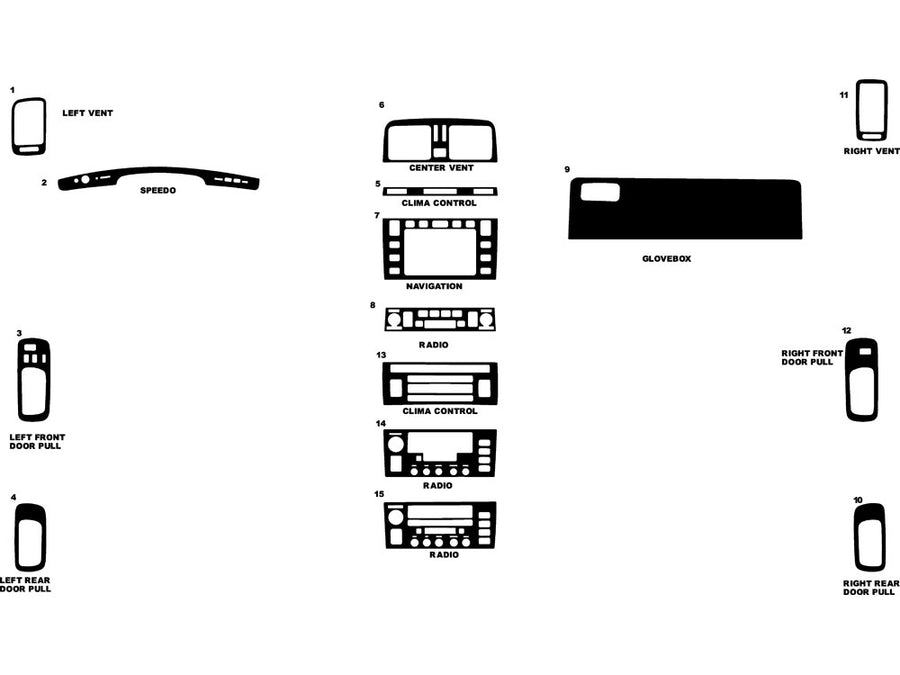lexus ls 1998-2000 Dash Kit Diagram