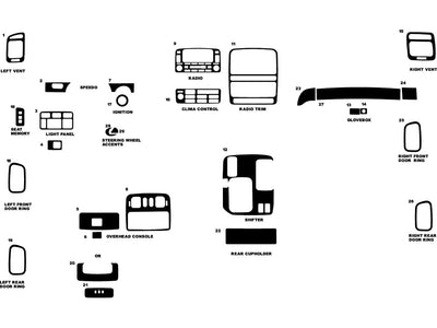 lexus lx 2001-2002 Dash Kit Diagram