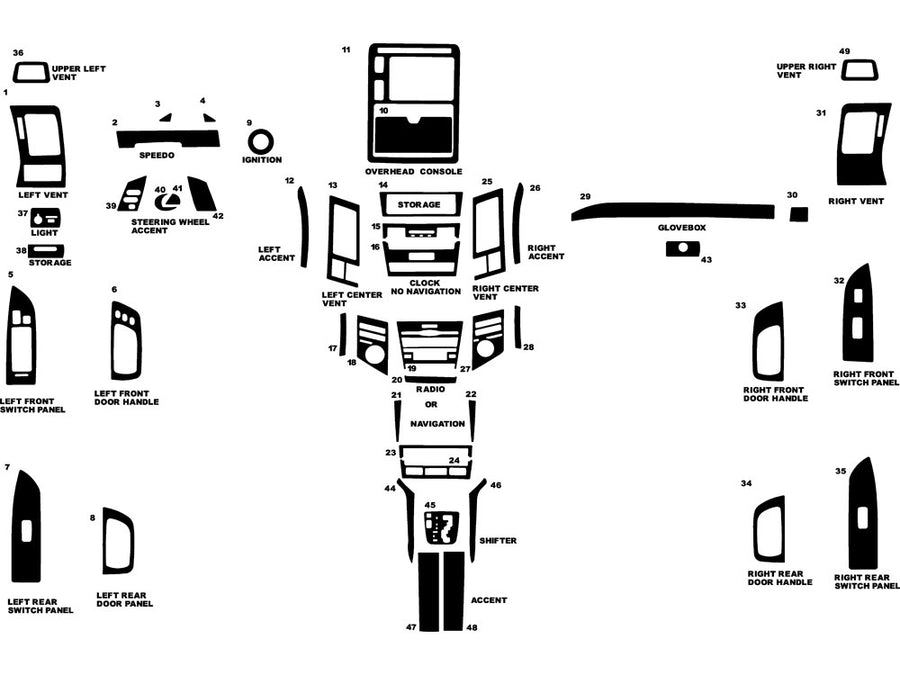 lexus rx 2004-2009 Dash Kit Diagram