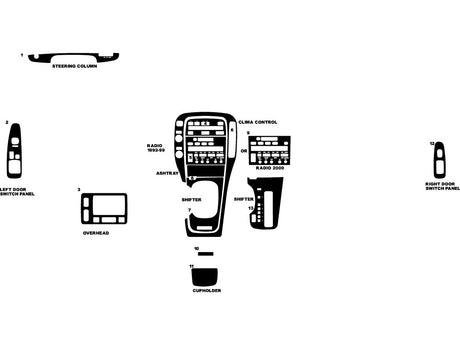 lexus sc 1992-2000 Dash Kit Diagram
