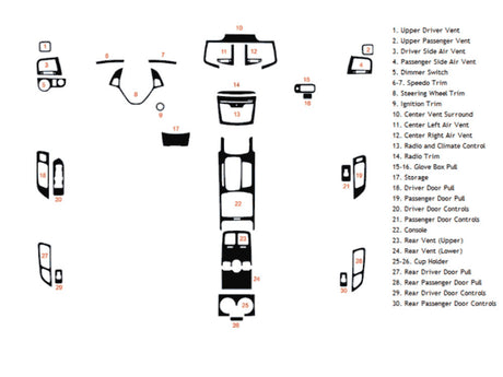lincoln mks 2013-2016 Dash Kit Diagram
