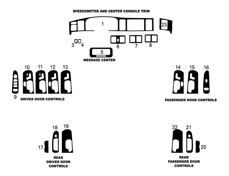 lincoln town car 1998-2002 Dash Kit Diagram