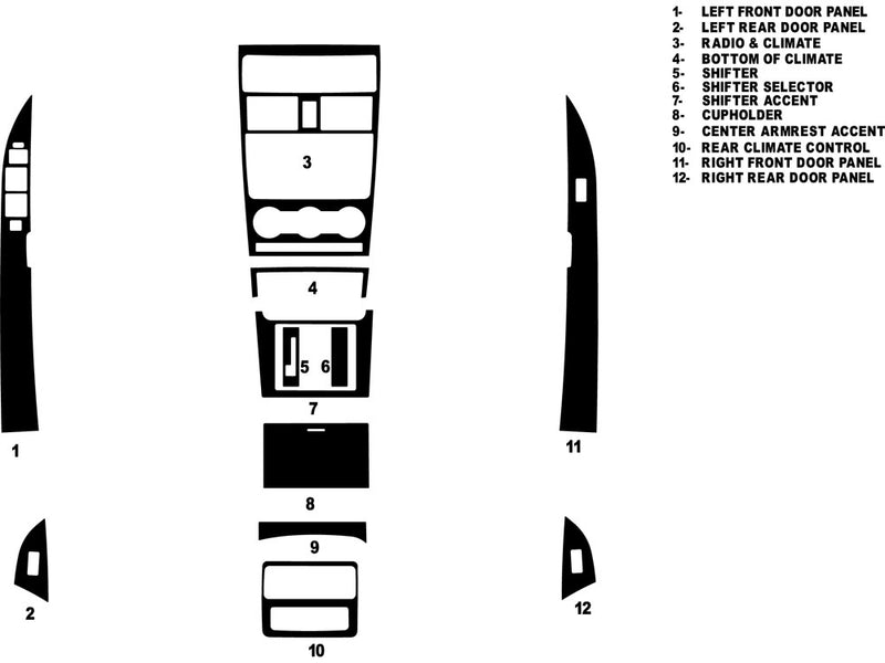 mazda cx-9 2010-2015 Dash Kit Diagram