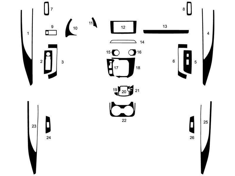 mazda cx-9 2016-2023 Dash Kit Diagram
