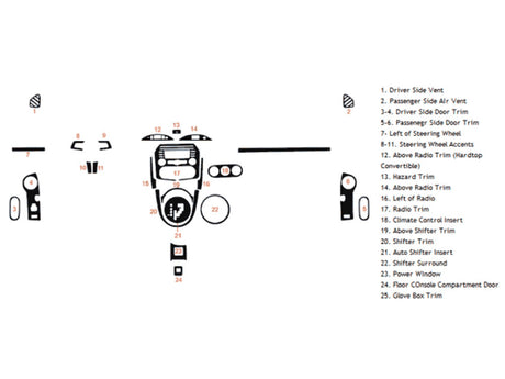 mazda mx-5 miata 2009-2015 Dash Kit Diagram