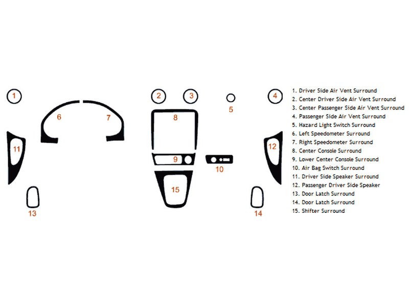 mazda mx-5 miata 1999-2000 Dash Kit Diagram