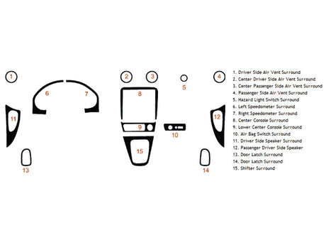 mazda mx-5 miata 1999-2000 Dash Kit Diagram
