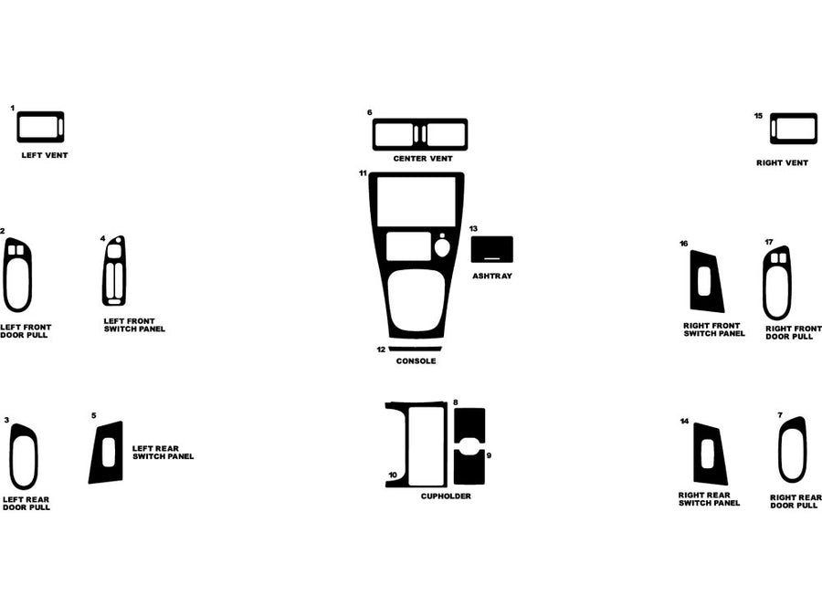 mazda millenia 2000-2002 Dash Kit Diagram