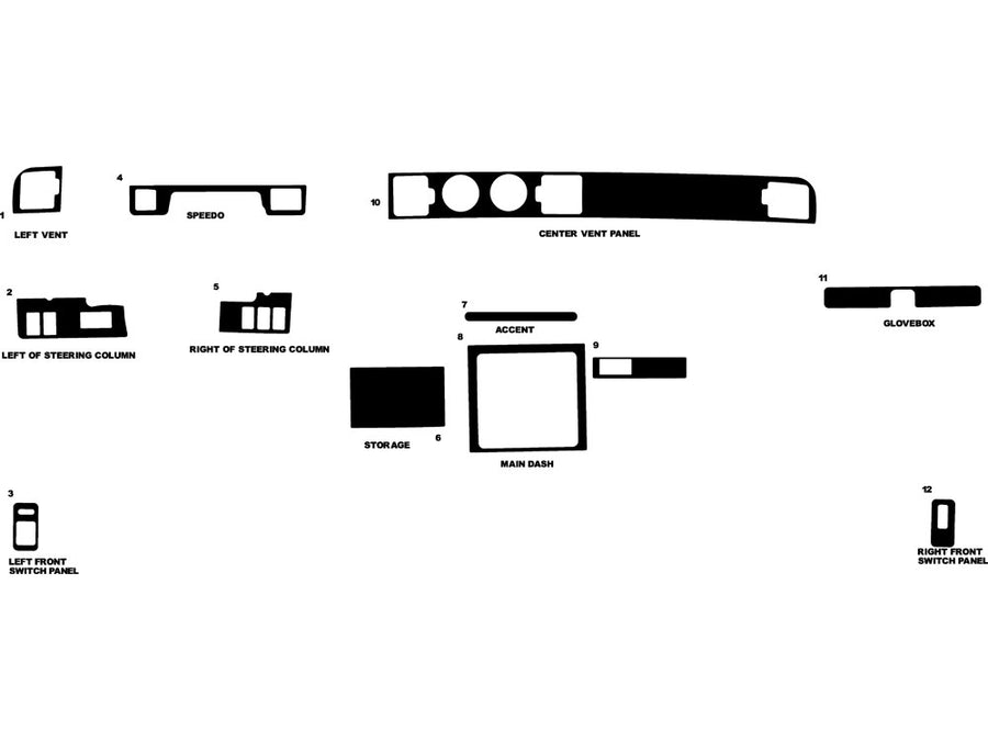 mazda mpv 1989-1995 Dash Kit Diagram