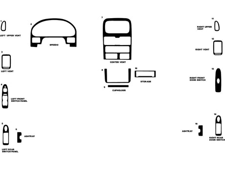 mazda mpv 1996-1998 Dash Kit Diagram