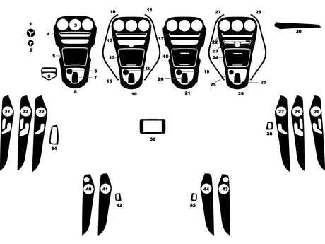 mercedes-benz c-class 2015-2018 Dash Kit Diagram