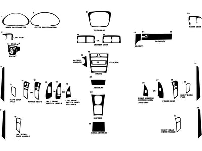 mercedes-benz c-class 2002-2004 (sedan) Dash Kit Diagram