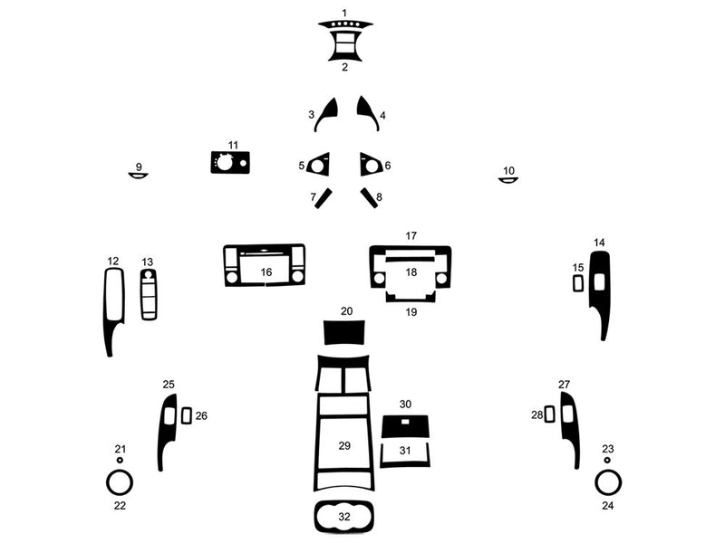 mercedes-benz gl-class 2007-2012 Dash Kit Diagram