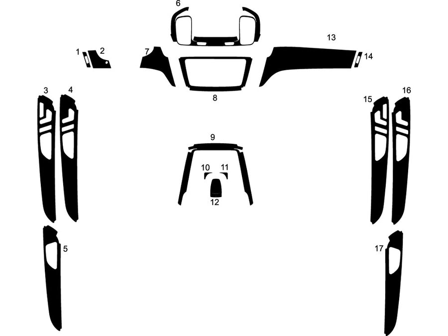 mercedes-benz gls-class 2017-2019 Dash Kit Diagram