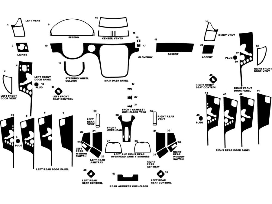 mercedes-benz s-class 2000-2006 Dash Kit Diagram
