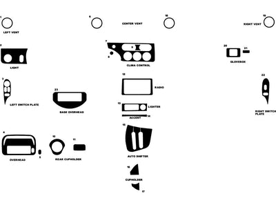 mercury cougar 1999-2002 Dash Kit Diagram