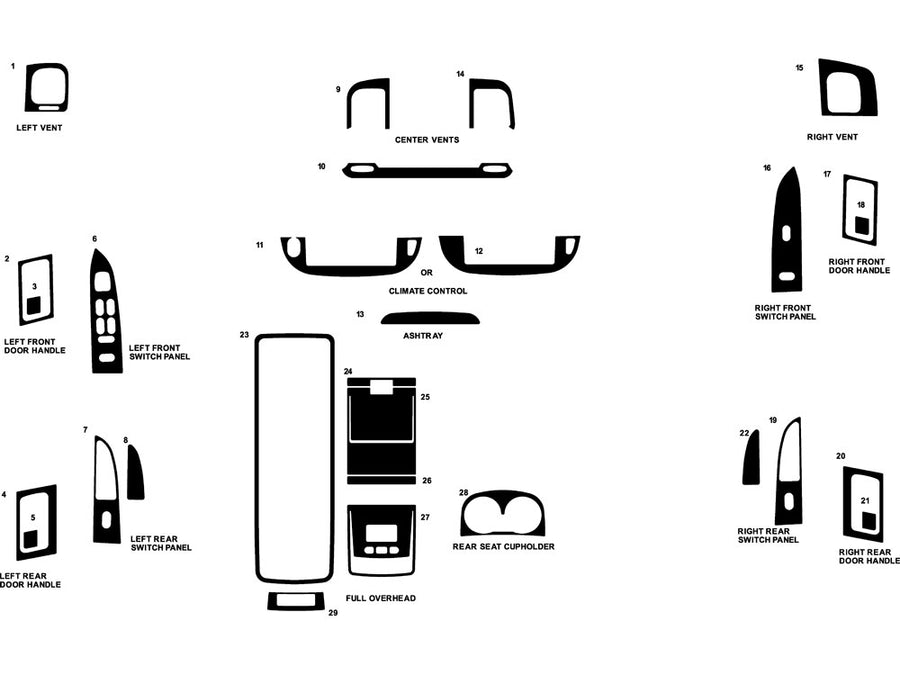 mercury grand marquis 2003-2010 Dash Kit Diagram