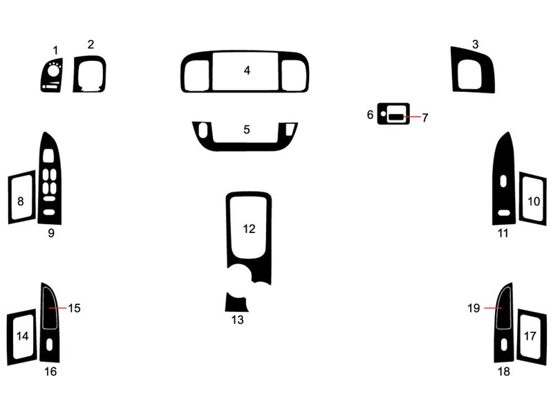 mercury marauder 2003-2004 Dash Kit Diagram