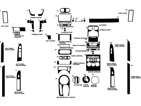 mitsubishi galant 2004-2008 Dash Kit Diagram