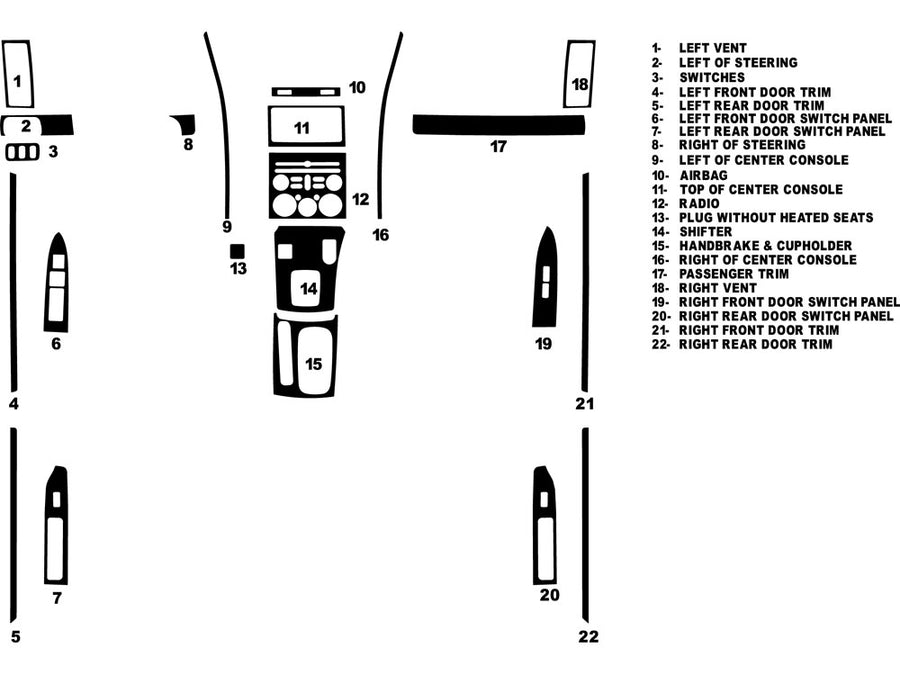 mitsubishi galant 2009-2012 Dash Kit Diagram