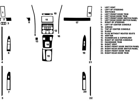 mitsubishi galant 2009-2012 Dash Kit Diagram