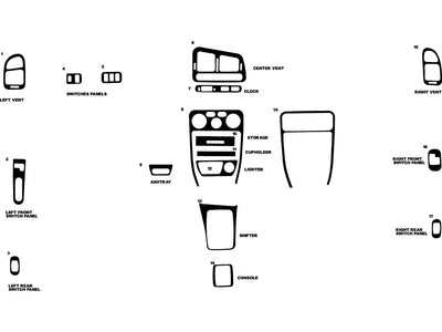 mitsubishi galant 1994-1998 Dash Kit Diagram