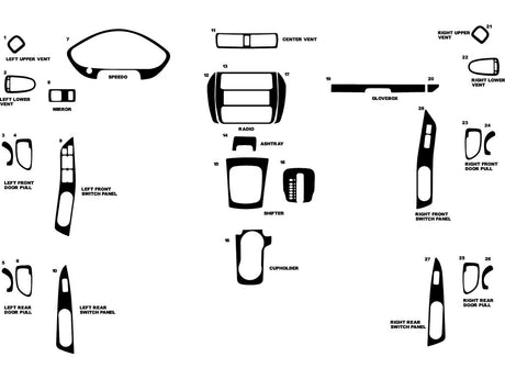 mitsubishi galant 1999-2003 Dash Kit Diagram