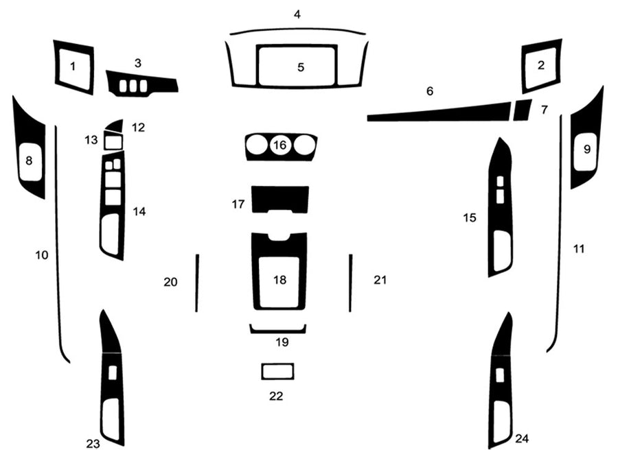 mitsubishi lancer 2016-2017 Dash Kit Diagram