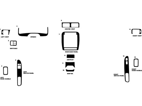 nissan 200sx 1995-1998 Dash Kit Diagram
