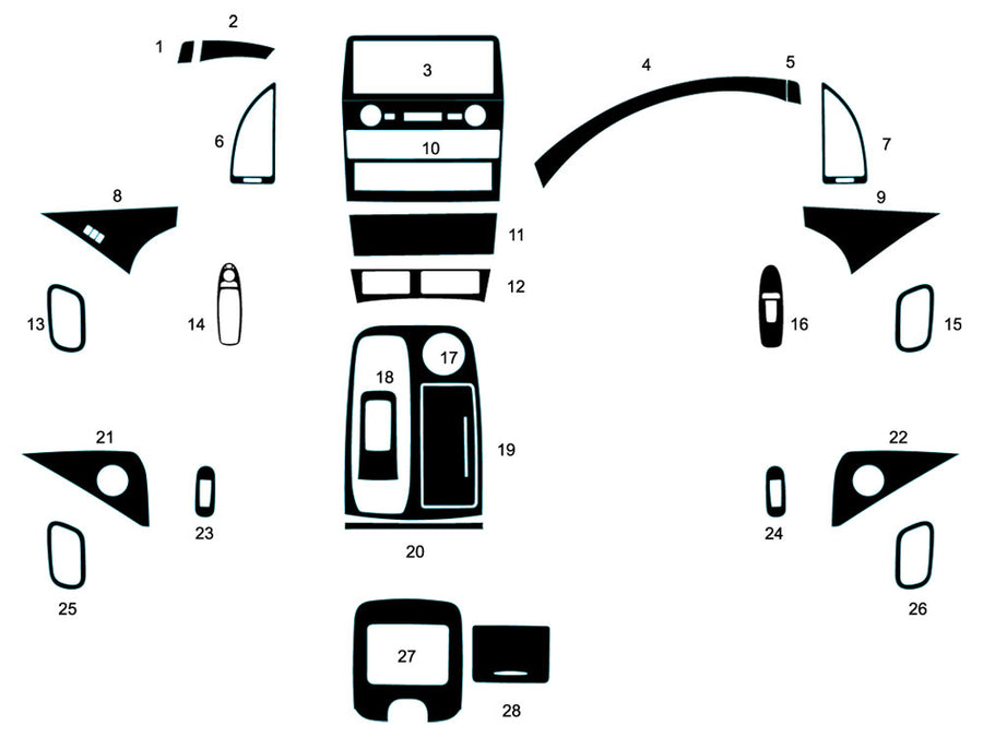 nissan armada 2021-2024 Dash Kit Diagram