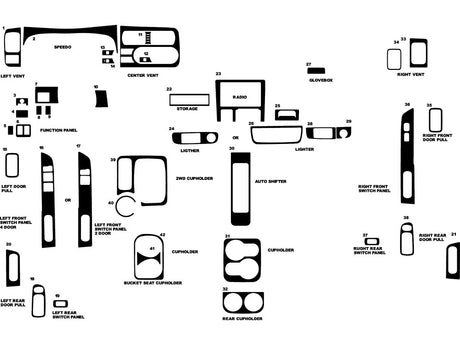 nissan xterra 2000-2001 Dash Kit Diagram