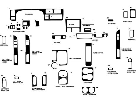 nissan frontier 1998-2000 Dash Kit Diagram